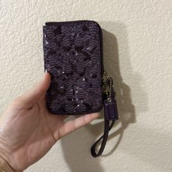 Purple Coach Wristlet