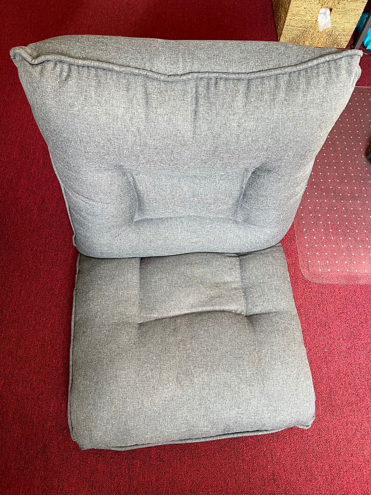 Sundale Lazy Sofa Bed Fold Floor Chair Soft Sleeper In Home Gaming Lounger Recliner Adjustable with Armrests Pillow Gray