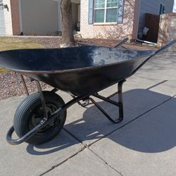 Metal Wheelbarrow 42" x 33" x 23" interior 