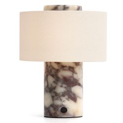 Marble Table Lamp, Rechargeable Touch Lamp, Calacatta Viola Marble