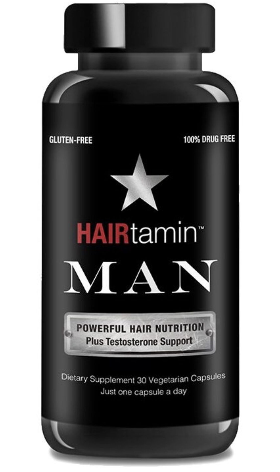 Pack of 3 - HAIRtamin Man Hair Growth Vitamins - Best Mens Biotin Fast Hair Growth Formula Vitamin Supplement for Thicker Fuller Healthier Hair and B
