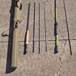 Bass Pro Shops Tourney Special spinning rod. 
 TSR70MHS-2 w/ White River Rod Case Nylon with zipper