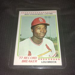 Vintage Old 1978 Lou Brock Baseball Card Topps #1