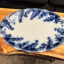 Beautiful Antique W.H. Grindley Flow Blue 17" Platter