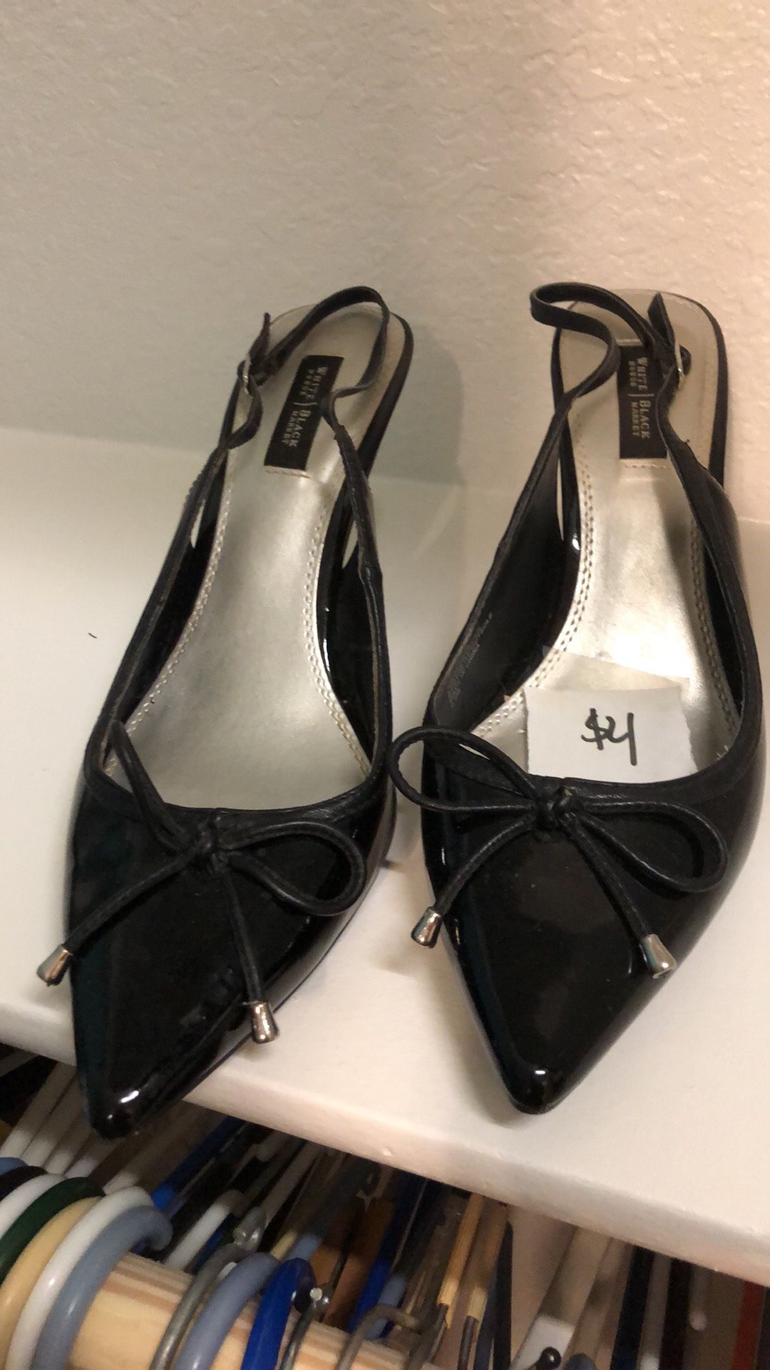 9.5 black sling back heels White House black market