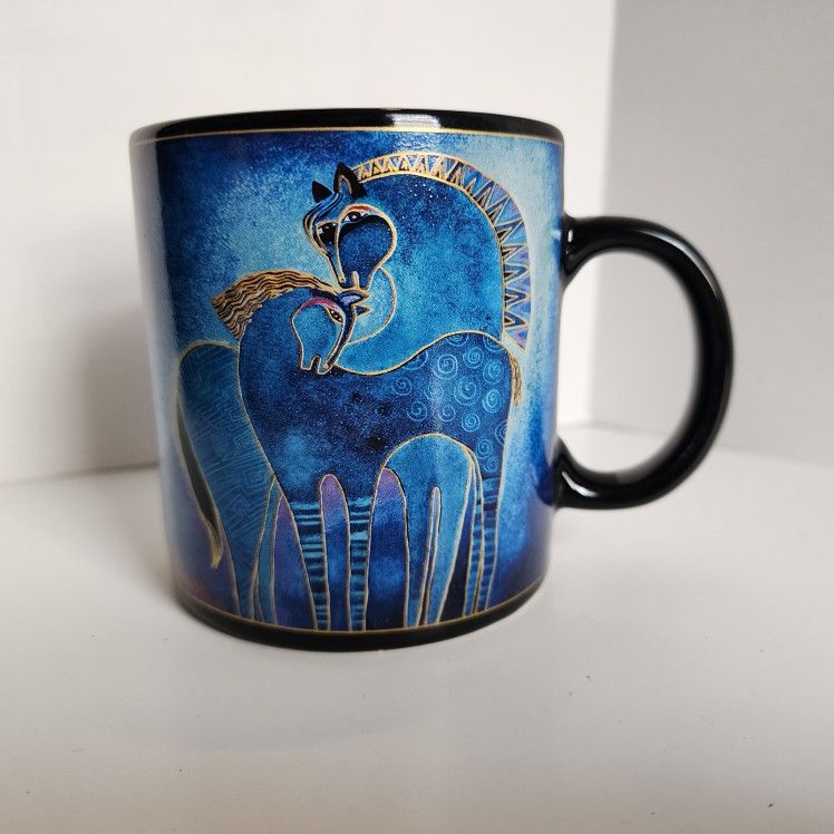 Rare Laurel Burch 2007 Horse Foal and Baby Coffee Mug Black