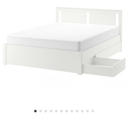 IKEA white Full bed frame