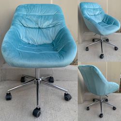 New In Box $35 Each Velvet Vanity Computer Plush Chair Adjustable Height Sky Blue Or Rose Pink Office Furniture