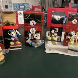 5 Porcelain Hinged Mickey Mouse Collectors Hinged Boxes