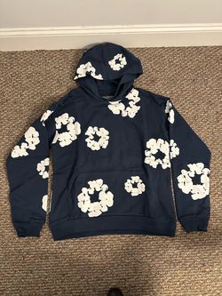 Navy Denim Tears Hoodies Mens medium AUTHENTIC