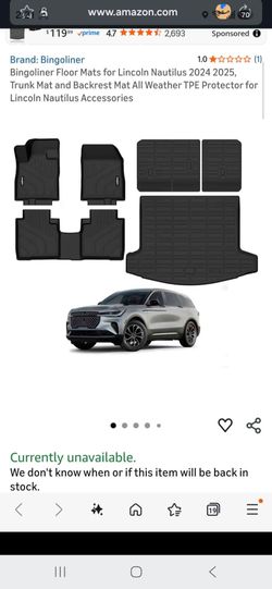 Bingoliner Floor Mats for Lincoln Nautilus 2024-2025