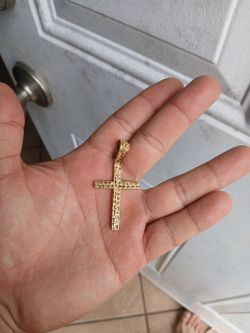 10k gold nugget cross