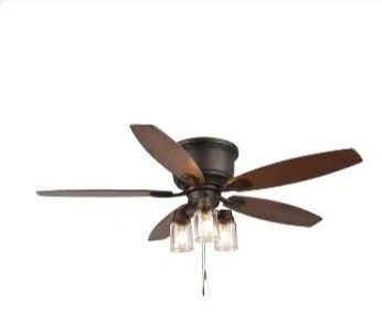 Hampton Bay
Stoneridge 52 in. Indoor/Outdoor LED Bronze Hugger Ceiling Fan with Light Kit and 5 Reversible Blades