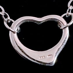Open Heart Necklace - Sterling Silver Necklace 