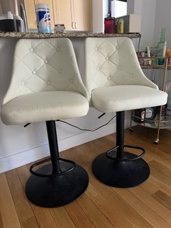 cream adjustable swivel bar stools