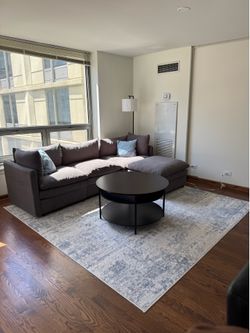 Grey Cloud Couch with Ottoman