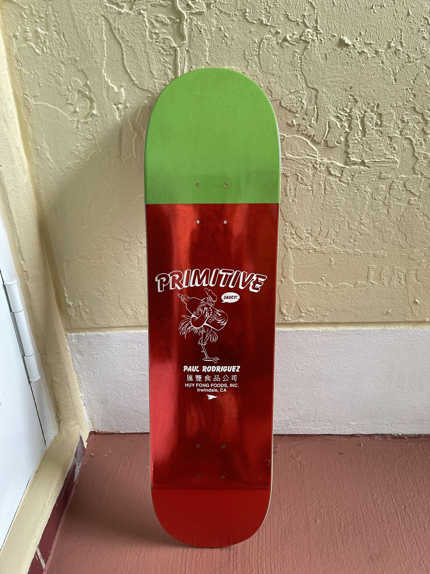 Rare Primitive Huy Fong Sriracha Skate deck - skateboard