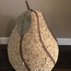 Corn Husk Mosaic Pear Large Home Decor Handcrafted. Unique 