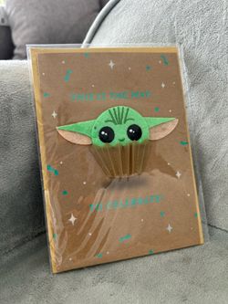 Grogu birthday greeting card