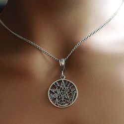 tetragramaton de plata 925 con caden