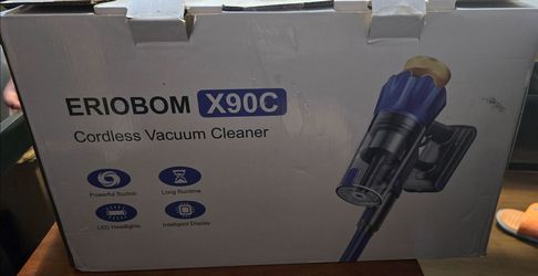 ERIOBOM X90c Cordless Vacuum Cleaner, 650W 55KPa Powerful Suction, 70Mins Self-Standing Stick Vacuum with Anti-Tangle Brush, Touch Screen & 1.8L Dust 