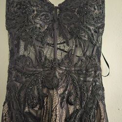 Elegant Mermaid Lace Black Dress