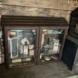 Cool stuff In vintage medicine cabinet antique bottles