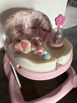 Pink Princess Baby Walker with Activity Tray