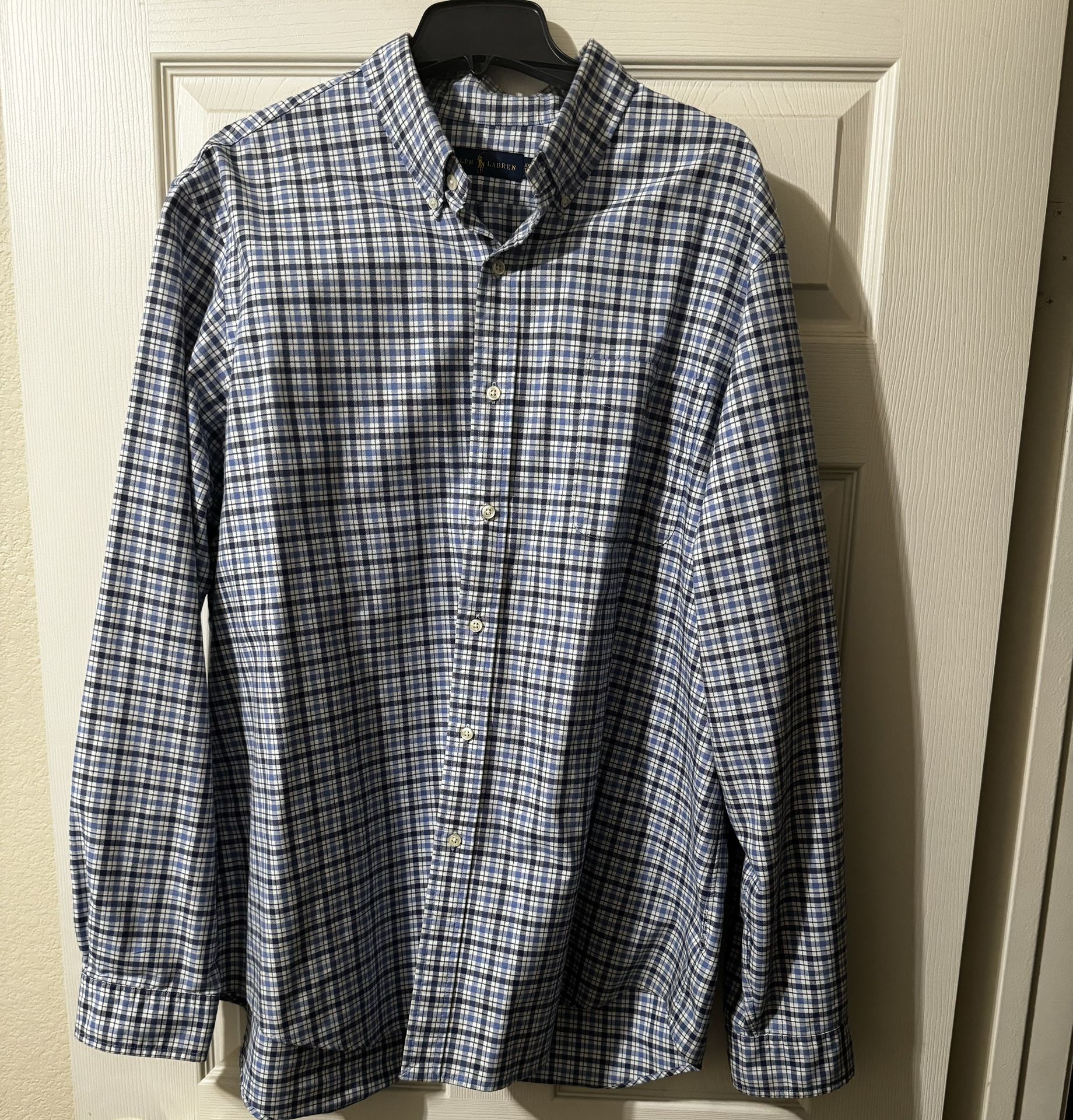 Polo Ralph Lauren Blue & White Long sleeve Shirt XXL