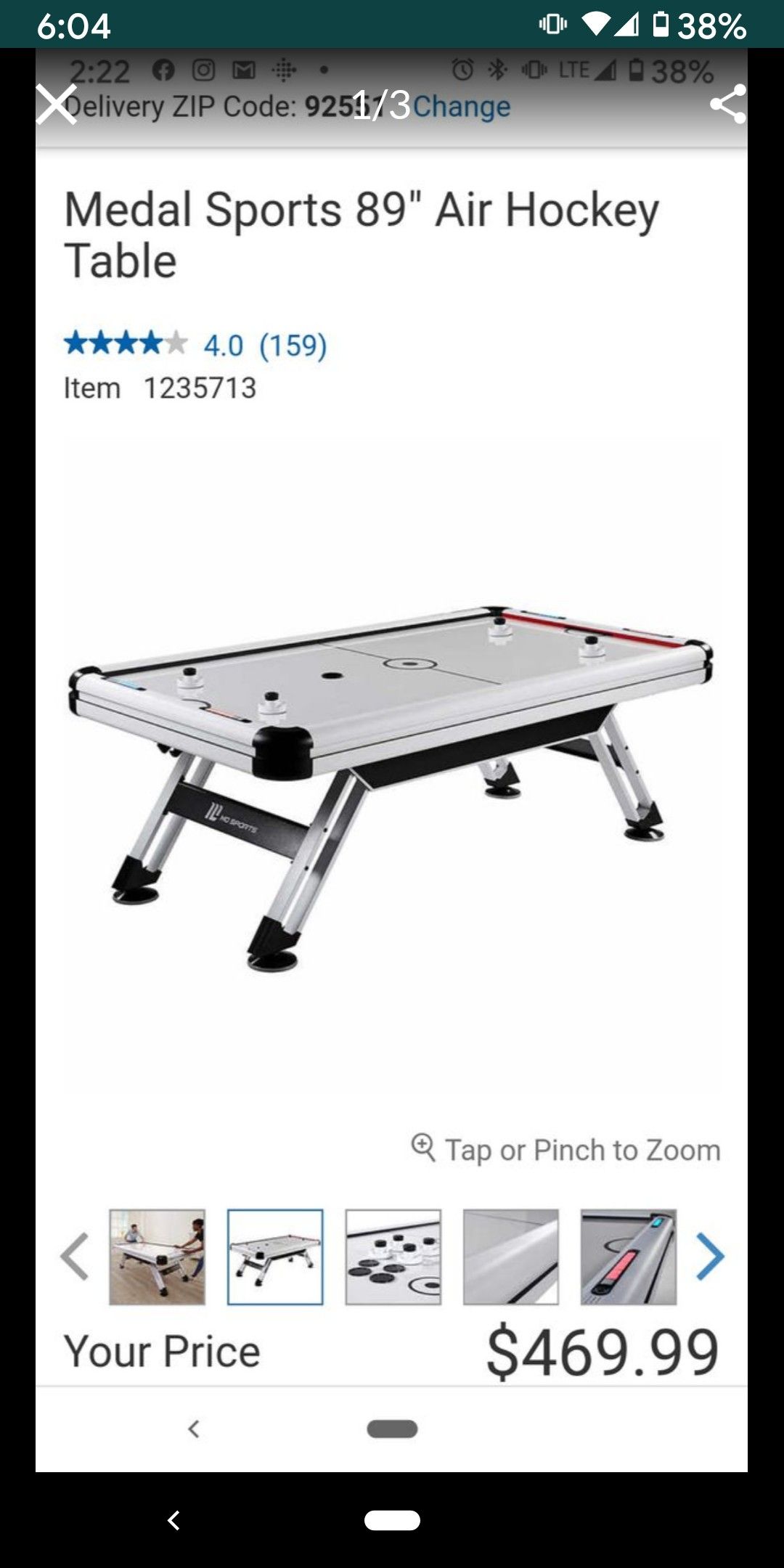 Premium Costco air hockey table