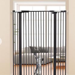 51.18" Extra Tall Cat Gate For Doorway, 29"-40" Auto Close Pet Gate Include 2.75" And 5.5" Extension Kits, No Drilling Pressure Mount Kit, Suitable Fo