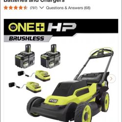 Ryobi ONE+ HP 18V Brushless 20 in. Cordless Battery Walk Behind Self-Propelled Lawn Mower w/ 1-6.0 Ah Battery and Charger