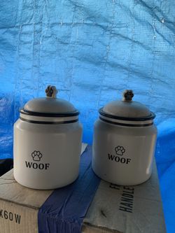 Ceramic Dog Treat Containers. “2”