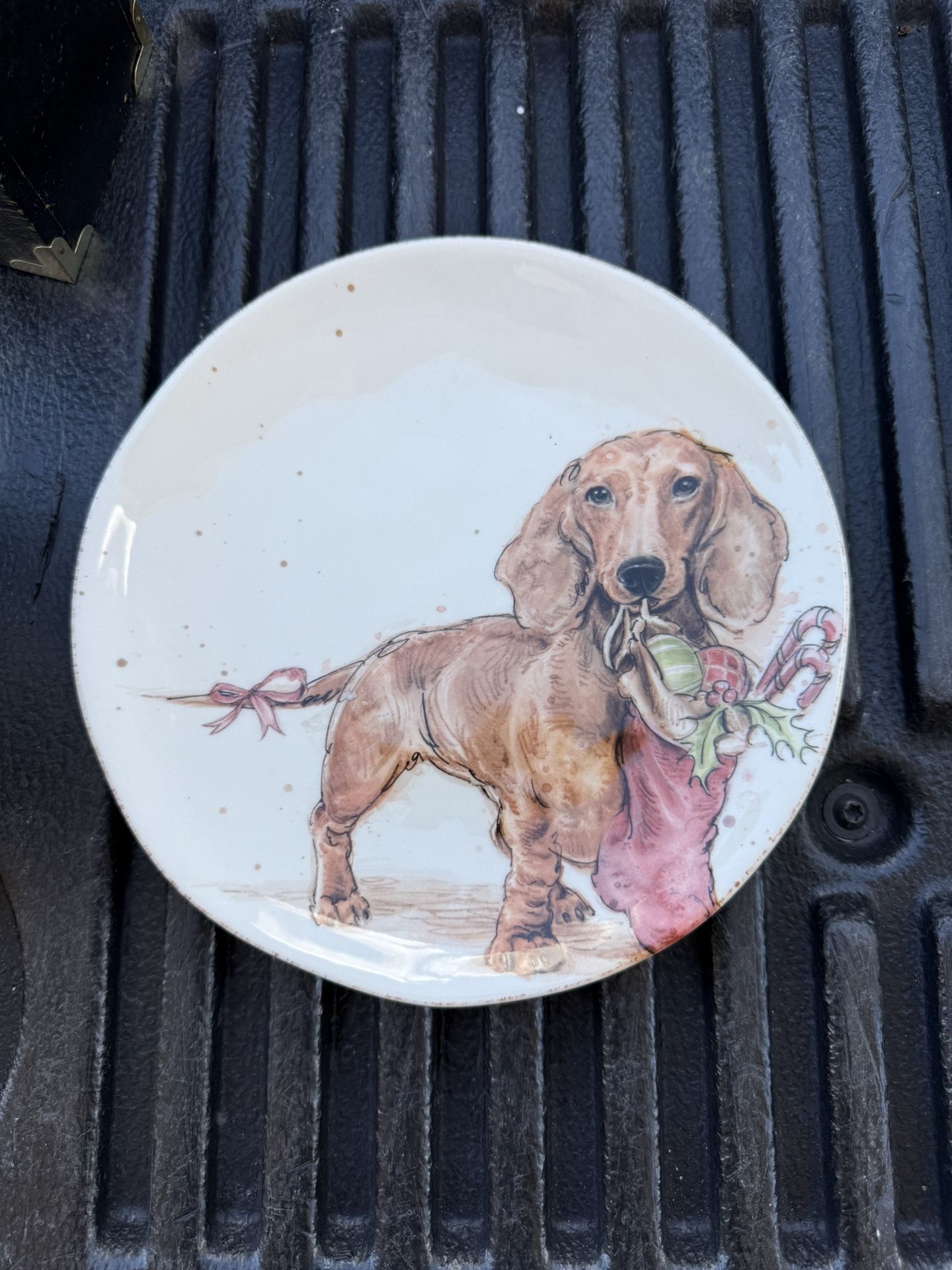 Dachshund Frankie Hope Christmas Plate