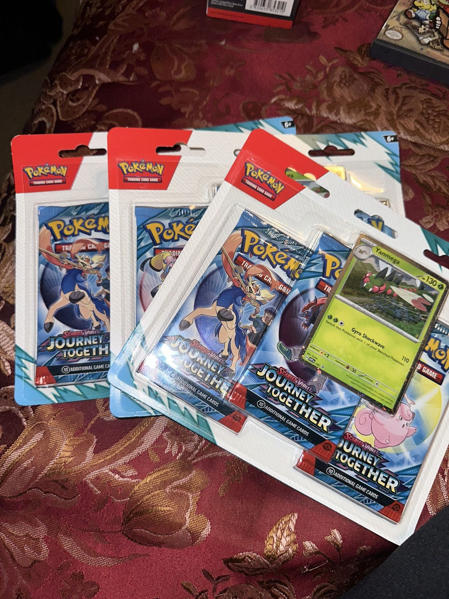 SEALED X3 Three Pokemon Journey Together Yanmega Blister Pack