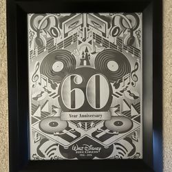 Walt Disney Records 60th Anniversary framed poster M