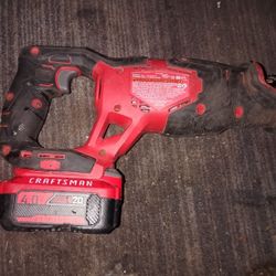 20 Volt CRAFTSMAN SAW ZAW AND DRILL WITH 2 4A.H BATTERIES AND CHARGER