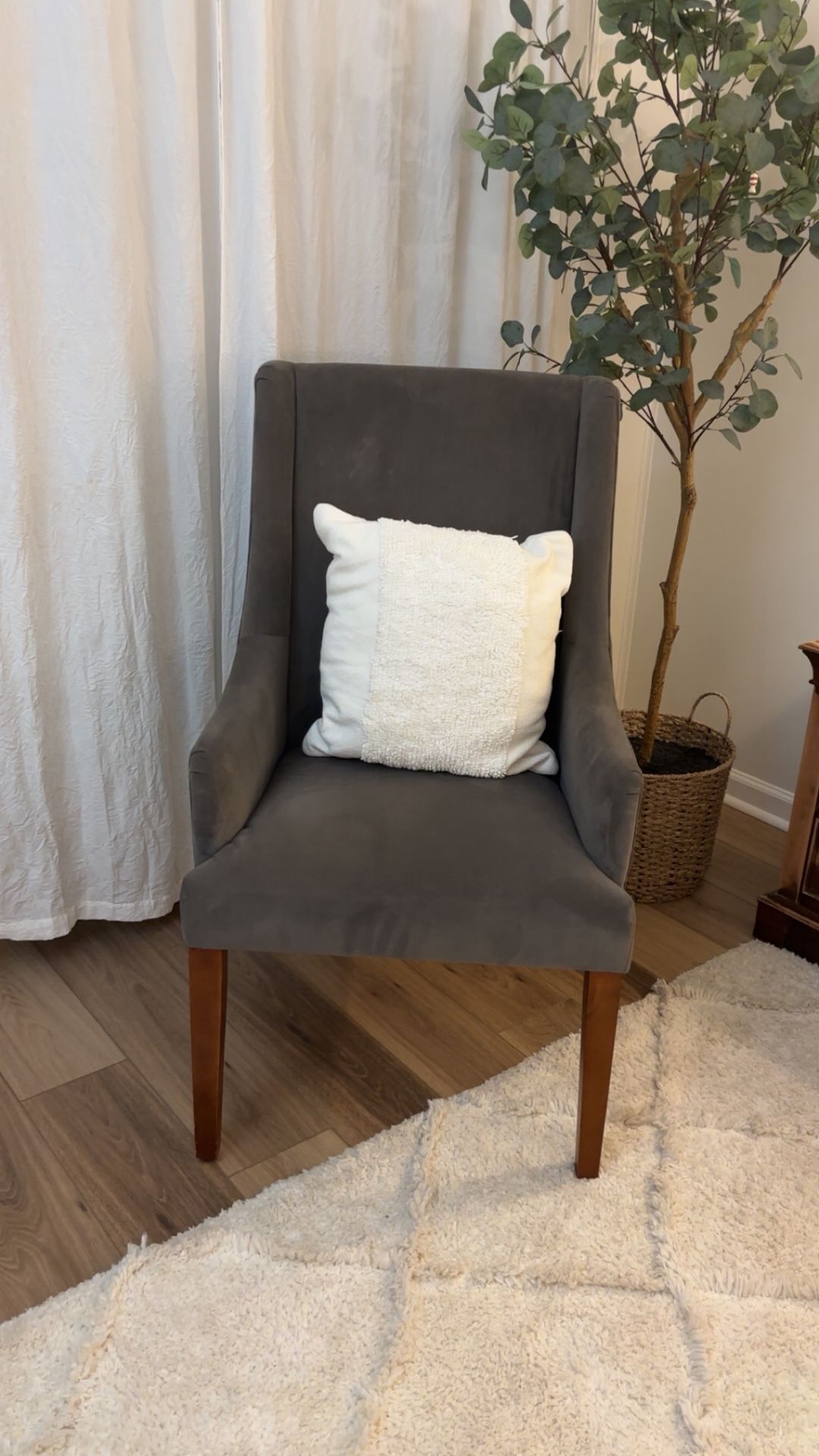 Gray Upholstered Accent Chair