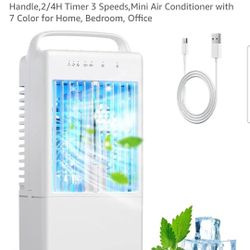 New Portable Air Conditioners，Portable AC Small Air Conditioner , Quiet Mini Evaporative Cooler with Handle,2/4H Timer 3 Speeds,Mini Air Conditioner