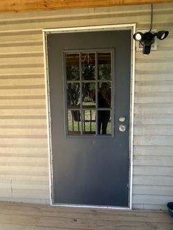 Back door metal $100.00  Also front door (red) 35 3/4W, 79 L.  $100 each or both $160