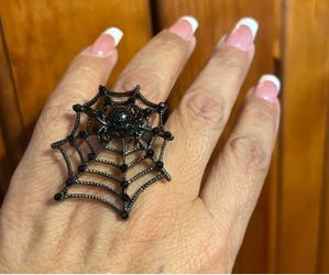 Black Spider Web Statement Ring