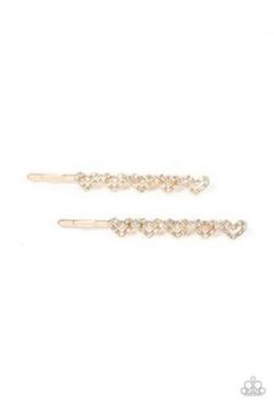 Paparazzi Gold Heart Hair Clip