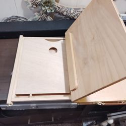 perfeclan Wooden Easel Box, Desk Sketch Box, Foldable, Book Holder, Art Supplies, Painter, Painting, Storage Box, Table Easel for Painting , Beige, M 