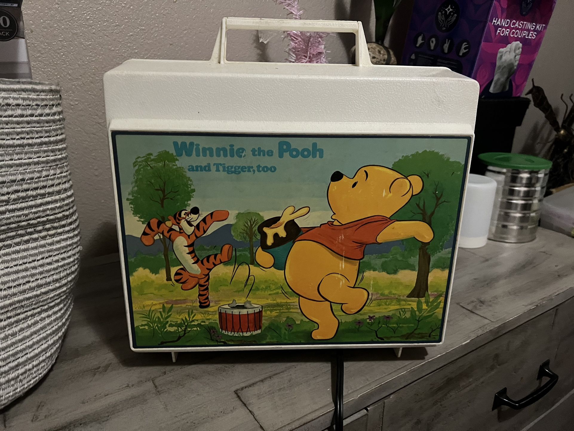 Winnie The Pooh Record Player Vintage Sears Disney 1970 With Records. 