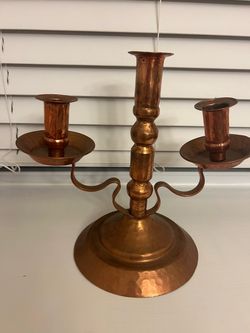 Copper 3-Arm Candelabra Candleholder