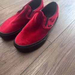 Ruby Red Velvet vans