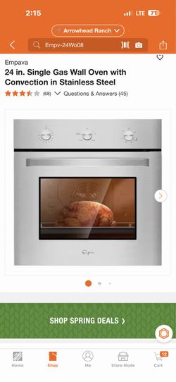 Empava 24 in. Single Gas Wall Oven with Convection in Stainless Steel