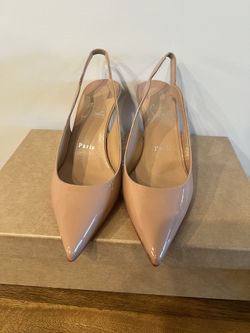 Christian Louboutin Hot Chick Patent Red Sole Slingback Pumps