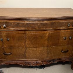 Antique Dresser Solid Wood With Veneer Side