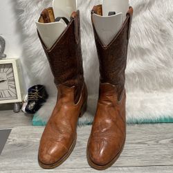 Vintage Miragum Sole Leather Tan Boots steel toe Mens Sz 9 D